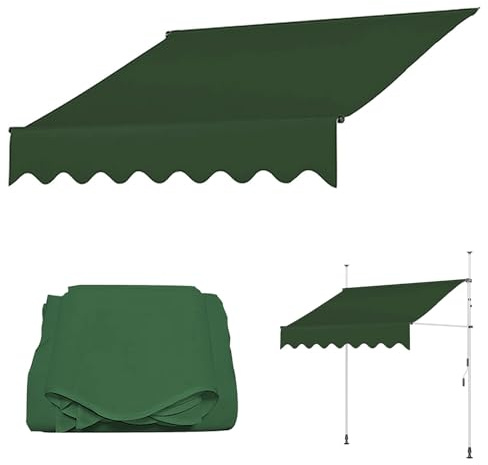 Toldo retráctil de repuesto para toldos abatibles, protección UV UPF50, color verde, 350 cm, solución de sombra para exteriores