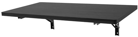 Wandklapptisch 81x45,5 cm Schwarz Klappbarer Tisch zur Wandmontage, als Esstisch, Schreibtisch, Küchentisch oder Arbeitsplatz, Platzsparend
