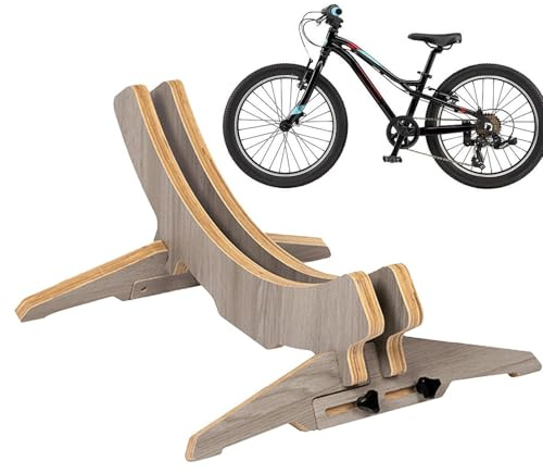 Soporte de suelo para bicicleta – Soporte de madera ajustable antideslizante, soporte para paquetes grande y estable para bicicletas de carretera | Solución de almacenamiento de bicicletas para