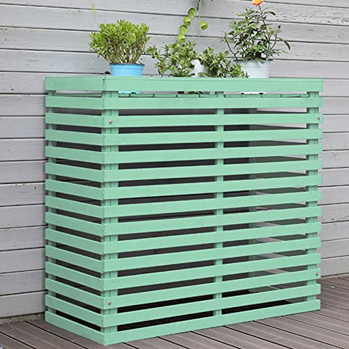 Cubierta de aire acondicionado mini split para exteriores, protección resistente a la intemperie, para unidades de aire acondicionado, valla decorativa de madera, oculta tu aire acondicionado y diseño