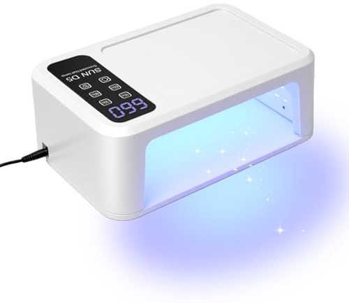 Lampada UV LED per unghie da 480 W con display LCD, asciuga unghie professionale, asciugatura gel UV con 140 perline (108 UV + 32 rossi), 4 modalità timer e touch screen, vassoio rimovibile, per gel