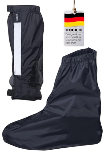 HOCK cykel regndamasker med reflektorer unisex – ankellånga damasker överskor 100 % vattentäta – cykel regnskydd för män och kvinnor – XXL