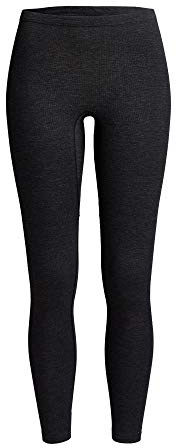 con-ta Conta Thermo Lange Hose, Damenleggings mit natürlicher Baumwolle, wärmeisolierende Thermo-Leggings, Lange Unterwäsche, Farbe: Marine Melange, Größen: 36/XS - 50/4XL