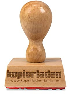 Holzstempel 40 mm, mit individueller Stempelplatte - Stempel selbst gestalten - Bürostempel, Textstempel, Adressstempel