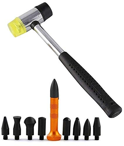 GS Hand Tools 10pcs Paintless Dent Repair Kit Metal Hammer Tap Down Tools Hail Dent Removal Tools For Car Refrigerator Door Dent Removal Tools