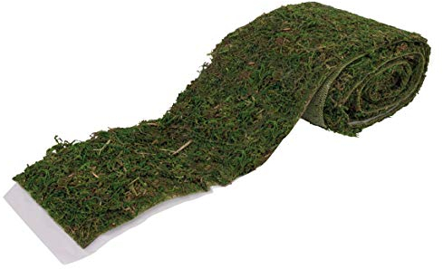 Rayher Moosband, dunkelgrün, 10 cm breit, Länge 1,8 m, Naturmoos, auf Textilfaser fixiert, Moos zum Basteln und Dekorieren, 55891448