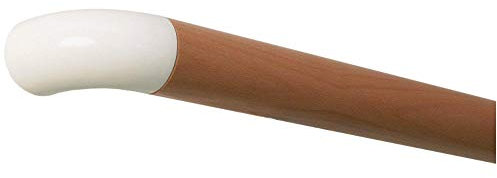 TIBU Buche Holz Handlauf Geländer 30-500 cm weiße Edelstahl Enden Wandhandlauf Wand Treppe, Länge 400 mm / 40 cm / 0,4 m und Endstück weißer Bogen