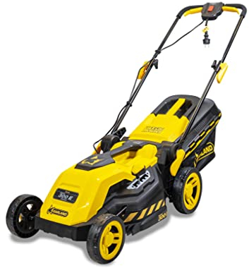 GARLAND Grass 300E-V20 - Cortacésped eléctrico enchufable - Polipropileno, empujable, 1,6 kW y 14,5 kg. Corte Ancho 38 cm y Altura de 20 a 70 mm. Saco de Recogida de 40 l. Ideal Sup. de 300 m2