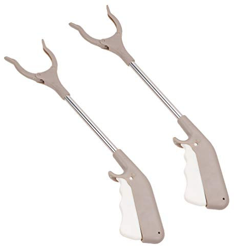 TOPBATHY 2pcs Stainless Steel Litter Picker Gripper Tool Ergonomic Design for Collection Office Park Garden