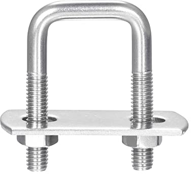 sourcing map 10 Stück U-Bolzen M6 x 22mm x 45mm U-Bügel U-Schrauben Quadratische Bügelschraube 304 Edelstahl mit Mutter Platten Klemmschraube für Dachbox Zaun Auto Abschleppen Befestigung