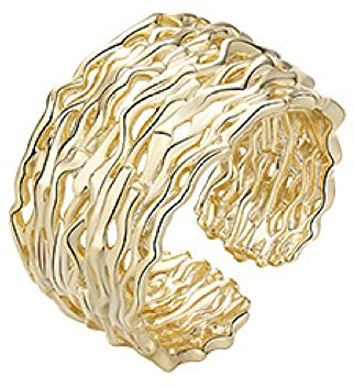 WLLDDDIU Ring Aus 925Er Sterlingsilber, Frauen Aushöhlen Klobige Silberringe 925 Sterling Silber Ring 14 Karat Vergoldet Verstellbare Ringe Für Männer Frauen Besondere Anlässe Paar Geschenke Cha