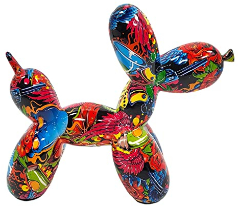 BUSDUGA 4259 Popart Ballon Hund, 20x8x17,5cm, Ballontier Moderne Skulptur, Mehrfarbig