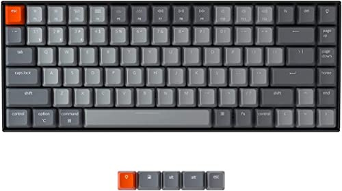 Keychron K1 Tastiera meccanica da gioco Bluetooth/USB wireless, tastiera RGB a 84 tasti, retroilluminazione a LED, per Mac e Windows, interruttori rossi Gateron G Pro, telaio galvanizzato
