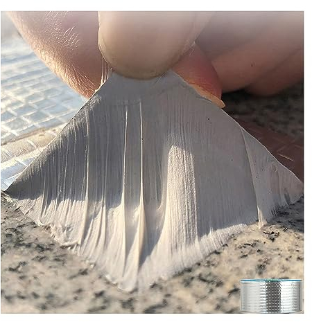 Butylband wasserdichtes Klebeband, Aluminiumfolie Butyldichtungsband für Leckagen, Butylkautschukband zum Mähen für Boot, Rohrabdichtung, Dachriss, Wohnmobil, Markise, Fensterdichtung - 5cm x 5m