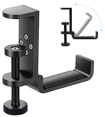 Shinewider All Aluminum Foldable Headphone Holder for Desk, Black
