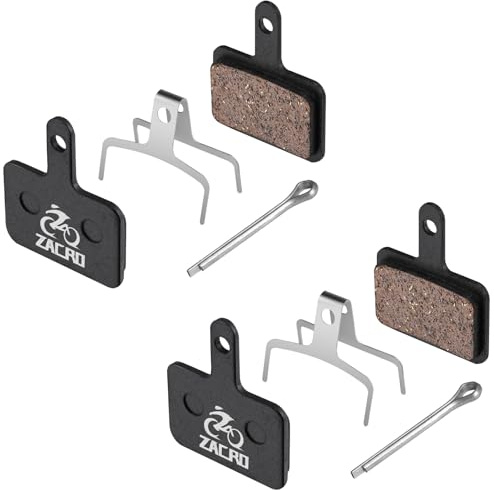 Zacro 2 Pairs Bike Brake Pads, Ceramic Bicycle Disc Brake Pads Fit for Tektro Shimano TRP Deore Br-M575 B01s Mt200 M525 M515 T615 T675 M505 M495 M486 M485, Mountain MTB Ebike Brake Pads Replacement