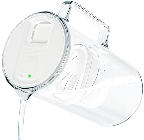 Wessper Jarra Filtradora de Agua con Indicador LED, 3 Litros, Jarra Agua Cristal, Jarra con Cartucho Filtro Agua, Filtro de Agua, sin de BPA BPA FREE, Bianco
