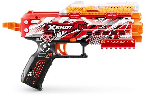 XSHOT Hyper Gel Stinger, un'arma a caricamento manuale con 1.000 pallini e un caricatore da 200 colpi. Include occhiali protettivi. Età: dai 14 anni in su. Prodotto da ZURU.