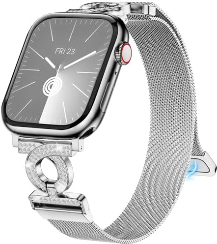 wutwuk Compatible avec Bracelet Apple Watch 42mm(Series 11/10) 41mm 40mm 38mm Bracelet Réglable en Acier Inoxydable Fermeture Magnétique pour iWatch SE3/2/1 Series 11/10/9/8/7/6/5/4/3/2/1 Argent