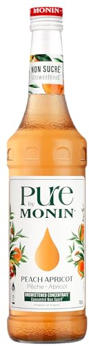 Pure by MONIN Melocotón – Albaricoque (1 x 0,7 l) – Concentrado sin azúcar añadido para cócteles y bebidas de verano con auténtico sabor a fruta