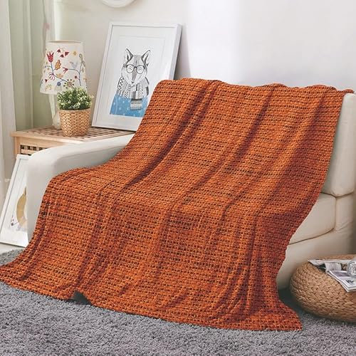 EHOMERY Kuscheldecke Sommer Decke Name Kuscheldecke Flauschig Kinder Jungs Überwurf Decken Für Sofa XXL Camping-Decke Dekorative Weiche Kuscheldecken Orange Farbe 130x100cm