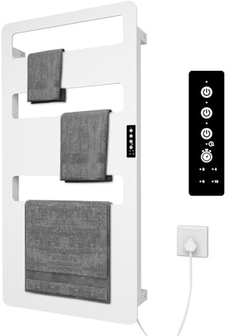 Evokor Towel Warmer with Timer for Bathroom, Heated Towel Rack Wall Mounted, Electric Towel Warmers, Bath Towel Heater, Bath Towel Dryer, Hardwired or Plug-in - 35 x18 inch