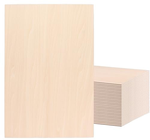 HEIHAK 30 fogli di legno di bosso non finiti, formato A4, 30 x 20 x 0,2 cm, pannelli di bosso rettangolari lisci per decorazioni, artigianato fai da te, modellismo in legno, pittura, incisione