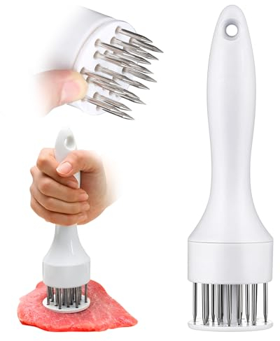 Lames d'aiguille en acier inoxydable attendrisseur de viande avec gadgets de cuisine professionnels ultra tranchants, jacquard pour attendrir et cuire le barbecue, la marinade, le steak, le bœuf et la