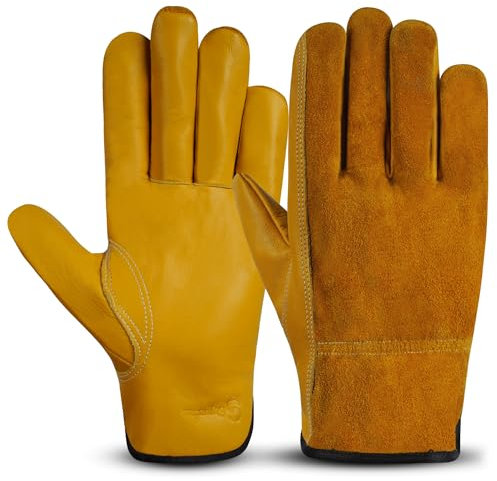Pure sharp Gardening Gloves for Men and Women - Tough, Thorn Proof, Comfortable Breathable Garden Gloves – Cowhide Leather for Strong Grip & Protection