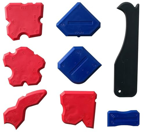 Silicone Sealant Finishing Tools – Silicone Smoothing Caulking Profile Line Joint Corner Tool with Caulk Remover Tool, Sealant Smoother Profiler Former Applicator Edger, 8 Piece