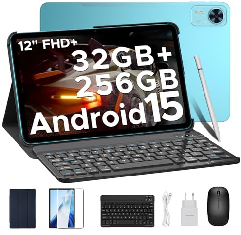 DOOGEE T36 Tablet 12 Pollici, Android 15, 2025 Nuovo Tablet con Tastiera, 20GB+256GB/2TB Tablets con Penna, 8800mAh, 90 Hz Octa-Core Tablets Gaming, Widevine L1/ Mouse/Case - Blu