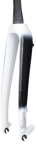 BSFHQS Touring Bikes Starre Gabel Carbon Faser Fahrrad Gabeln 1-1/8'' Gerade Rohr Fahrrad Harte Vorderradgabeln Scheibenbremse Fahrrad Gabeln Schnellspanner 9 * 100mm QR(White Tapered)