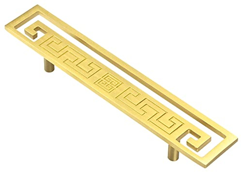 Maniglia for armadio, maniglia for cassetto in ottone, confezione da 6, maniglie for armadio color oro, foro centrale da 5 pollici, porta dell'armadio, hardware solido con viti for cassettiera da cuci