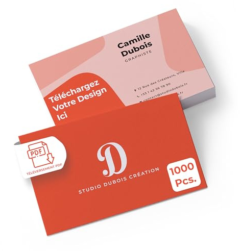Cimpress Biglietti da Visita Personalizzati, Stampa con Logo Foto o Testo, Confezione da 1000, Carta 300g m² Finitura Opaca, Formato 85x55 mm, Stampa Fronte e Retro, Per Aziende ed Eventi