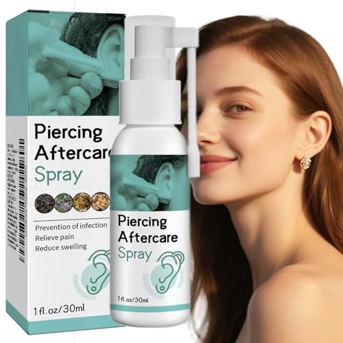 Aftercare Spray,Sterile Saline Spray,Cleaning Aftercare Fluid For Ear,Aftercare Fluid Cleaner,Soothing Mist,Suitable For Ears,Tongue, Nose, Navel,Ear Care Mist