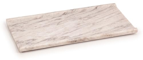 EHC Decorative Marble Serving Tray for Bathroom, Vanity, Jewellery, Coffee Table Accessory, Multipurpose Organizer - Natural