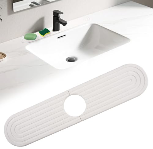 Lytonix 45x10cm Tapis de Robinet Absorbant en Pierre de Diatomée, Tapis de Sechage Evier, Tapis Anti Eclaboussure Evier Cuisine, TapisRobinet Evier Cuisine Absorbants