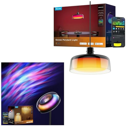 Govee Uplighter Floor Lamp for Living Room Bundle Pendant Light for Kitchen Island