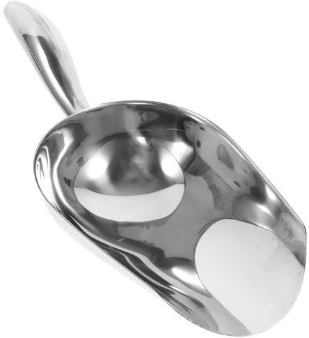 Pelle à Nourriture en Acier Inoxydable Argenté Cuisine et Restaurant | Convient aux Haricots la Glace Pilée, Facile à Utiliser, Format Compact pour Rangement Simple