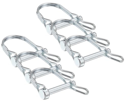 PATIKIL 6Pz Perni Sicurezza Bloccaggio 1/4 x 1,4 (6x35mm) con Anello | Aggancio Accoppiatore Per Rimorchio, Arco Albero, Clip a Molla Semicircolare, per Rimorchi Agricoli Carri da Giardino