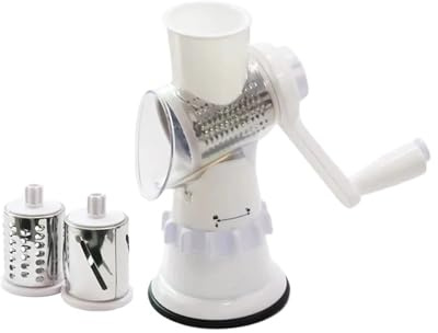 Trancheuse À Légumes Manuelle 3 En 1 – Râpe Mandoline, Hachoir Rond For Accessoires De Cuisine(White)