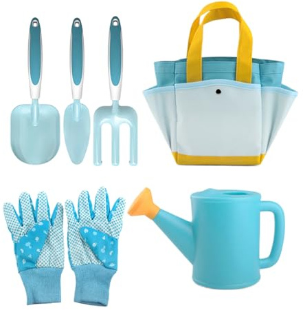 Set da giardino per bambini - 6 pezzi di giocattoli educativi divertenti | Set di attrezzi da giardinaggio | Per gioco di fantasia con scavare innaffiare le piante rampicanti in giardino e coltivare