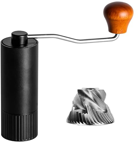 Macinacaffè Manuale con Macine in Acciaio CNC 420, Regolabile da Fine a Grossa per Espresso e Filtro, Mulinello Portatile in Alluminio per Caffè, Spezie e Semi, Ideale per Casa Ufficio Campeggio