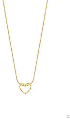 Purelei Collana da donna a forma di cuore, in acciaio inox, con ciondolo a forma di cuore e catena a serpente, regolabile da 40 a 45 cm, gioiello da donna senza tempo, regalo per donne, Eine Grösse