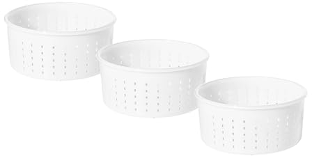 Set De 3 Moldes Queseros 15 x 4,3 – 1,2kg – Cestillos Para Caciotta, Camembert, Brie, Quesos Semiduros