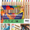 colozoo Gecko Wood 3 In 1 Dicke Bunstifte Kinder | 12 Farben Kinder Malstifte Set inklusive Pinsel und Anspitzer | Ungiftige und Vegane Stifte für Kinder ab 3 Jahren