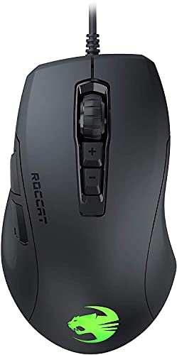 Roccat Kone Pure Ultra-Light Ergonomic Gaming Maus (Optischer Sensor 16000 dpi, RGB-Beleuchtung, 66G, Ultra leicht) schwarz