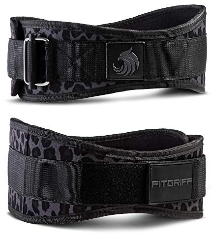 Fitgriff® Cintura Palestra V2 - Uomo & Donna - Neoprene Cinta Sollevamento Pesi - per Bodybuilding, Allenamento, Fitness, Squat - Weightlifting Belt (Leopardo, S)