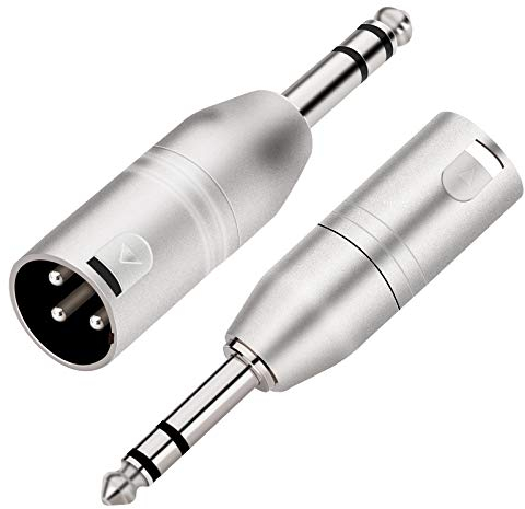 Tisino Adattatore da jack stereo TRS da 6,35 mm a XLR maschio - 2 pezzi