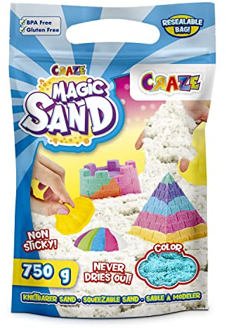 Craze Magic Sand Turquoise Refill Pack 750g – Creative Arts and Crafts for Kids Age 3+ – Safe BPA and Gluten Free Play Sand for Girls and Boys – Fun Craft Kit and Toy